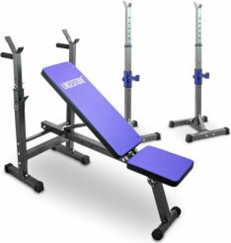 Multifunksjonell treningsbenk og vektstangstativ
