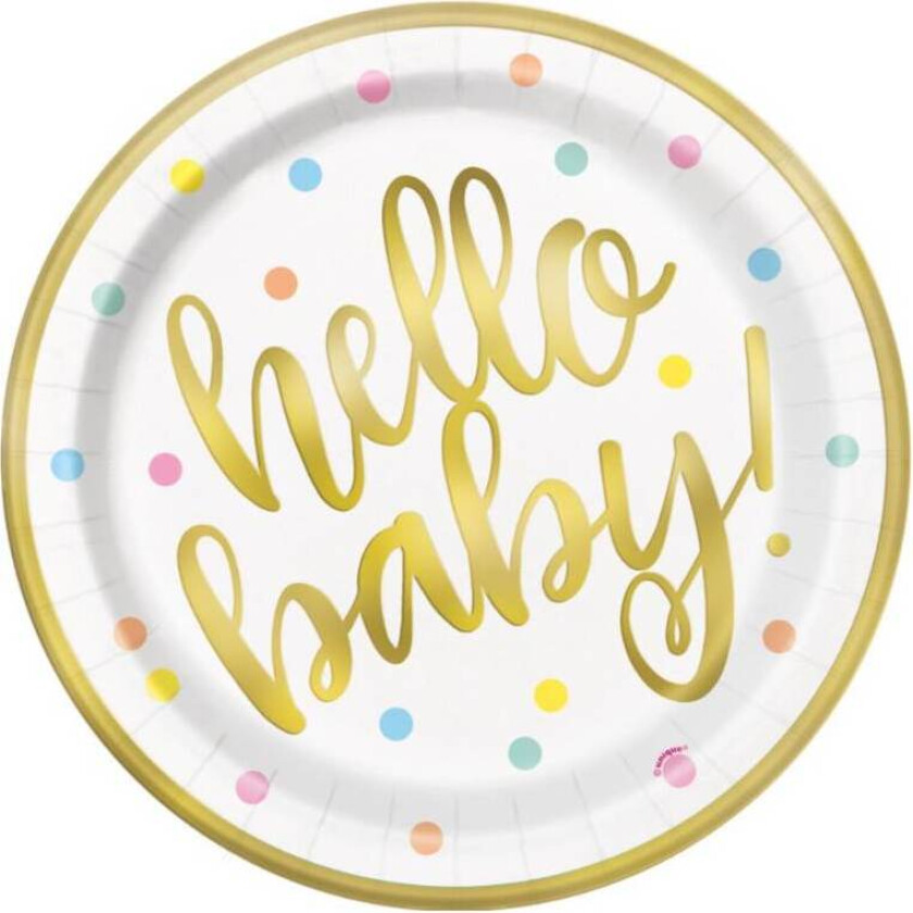 Papptallerken Hello Baby pk/8
