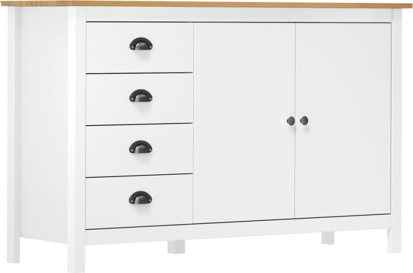 Skjenk Hill hvit 130x40x80 cm heltre furu