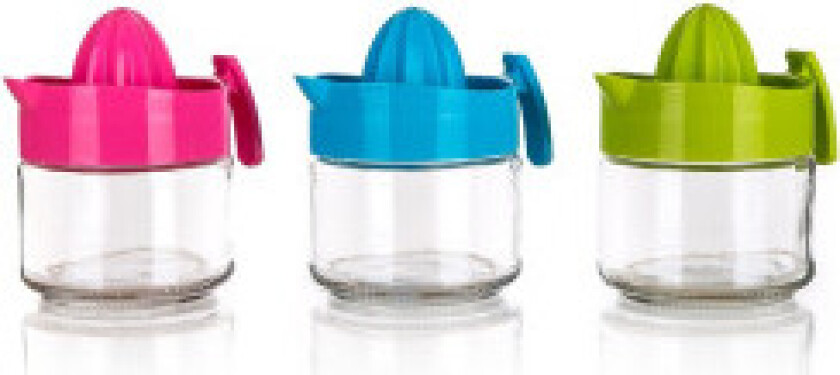 Sitruspresse med beholder.