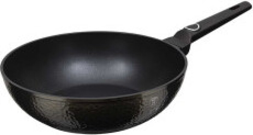 Titan wok med en diameter på 28 cm og en blank, primal finish.