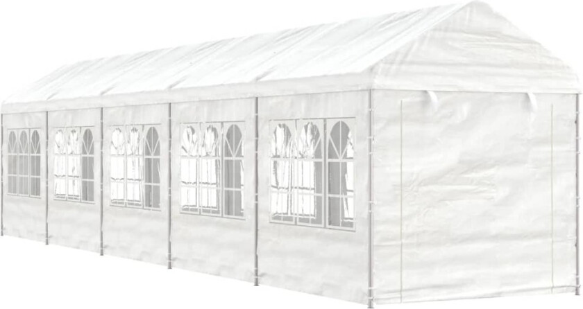 Paviljong med tak hvit 11,15x2,28x2,69 m polyetylen