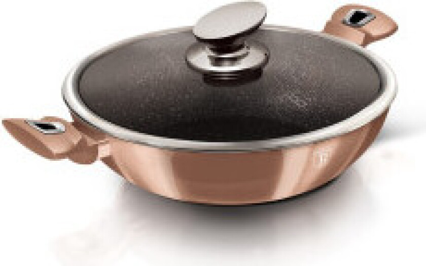 Granitt wok, 30 cm, rosa gull