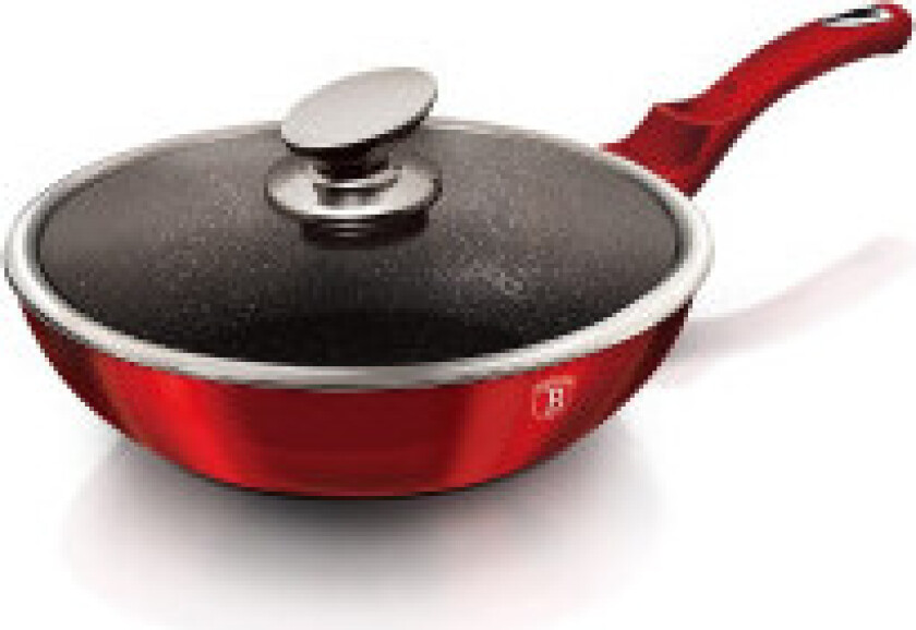 Granittforsterket wok, 28 cm, rød