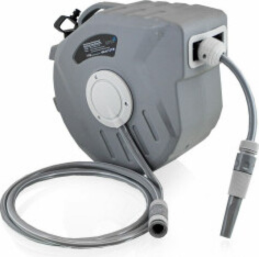 Automatisk slangetrommel for hage, 20 meter