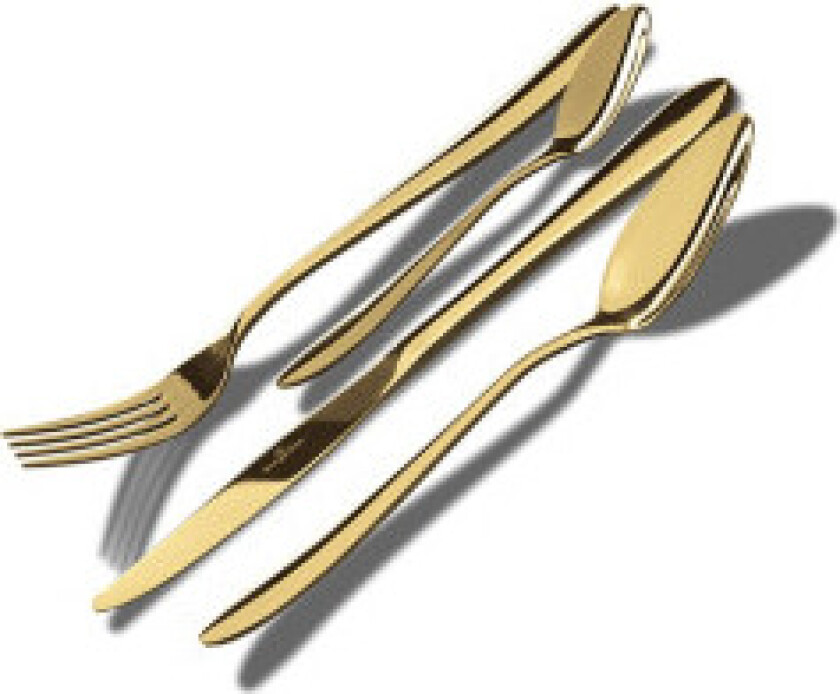 Bestikksett, 4 deler, champagnefarge.