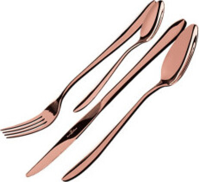 Bestikksett med 4 deler i rosa gull