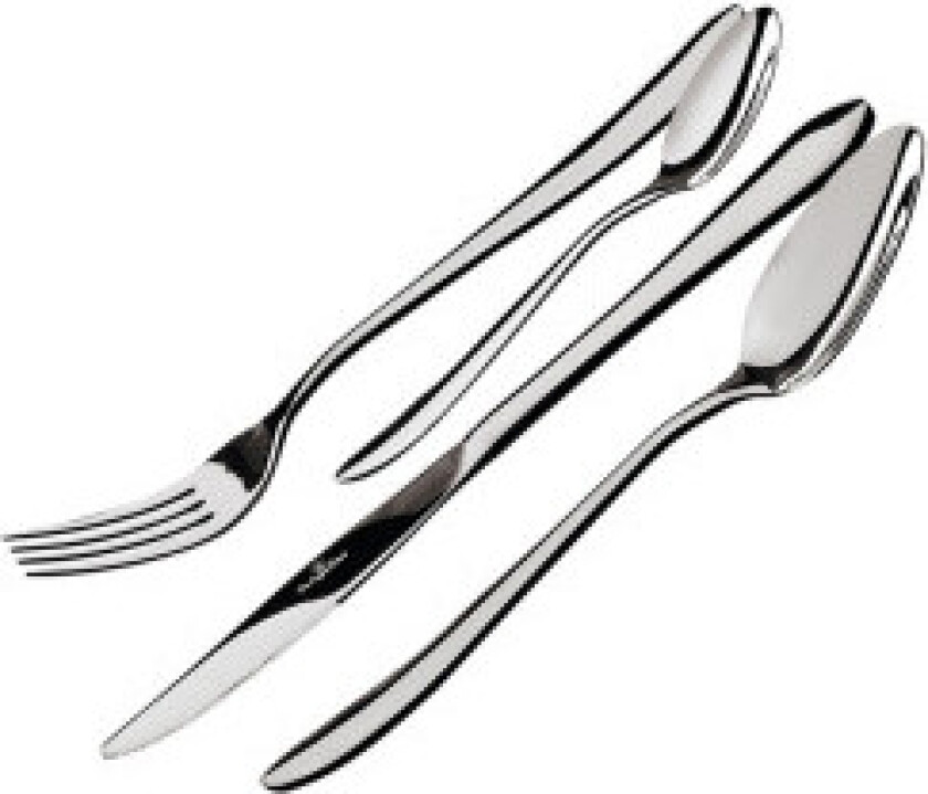 Bestikksett, 4 deler, sort og sølv