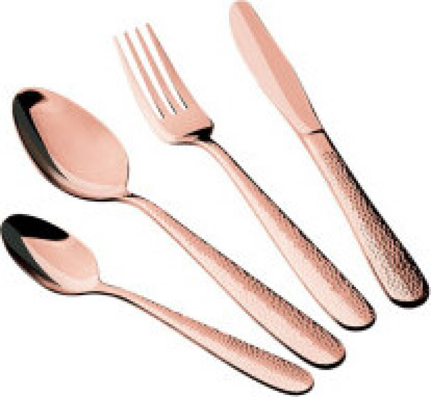 Bestikksett med 24 deler i rosa gull.