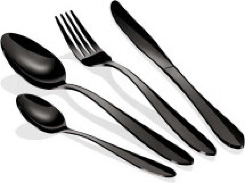 Bestikksett, 24 deler, sort speil polert