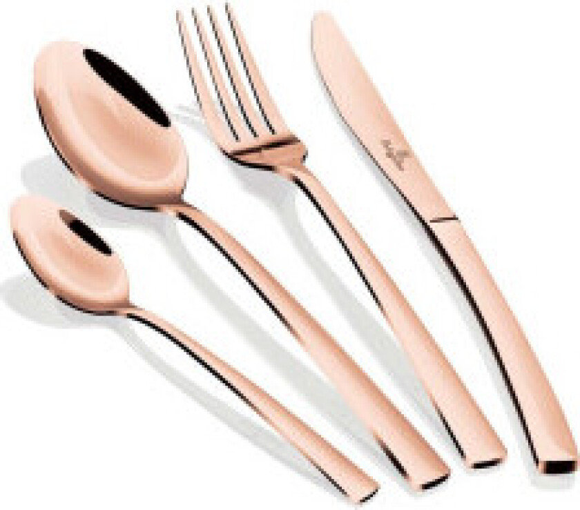 Bestikksett med 16 deler i rosa gull