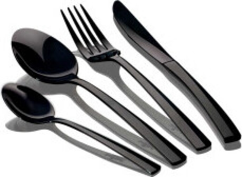 Bestikksett, 24 deler, sort med speilglans.