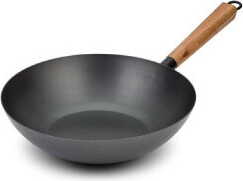 Stålpanne for wok, kantonesisk, diameter 28 cm