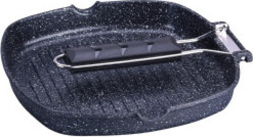 Sammenleggbar grillpanne med marmoroverflate, 28 cm