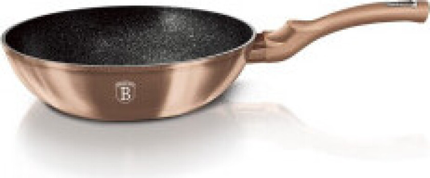 Granitt wok, 30 cm, rustfritt stål, farge: rosa gull