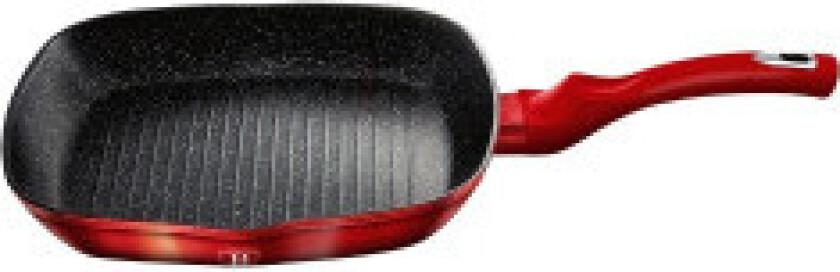 Grillpanne med granittbelegg, 28 cm, rød metallic linje