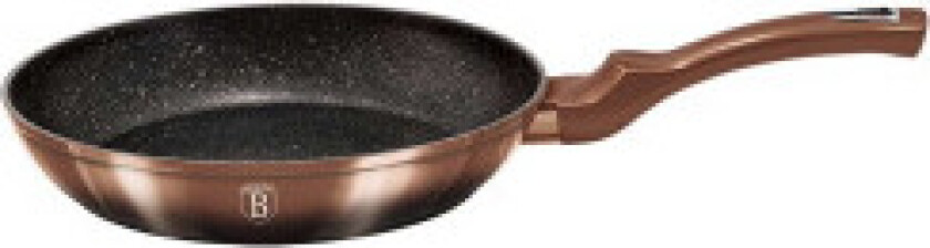 Granitt stekepanne 24 cm med rosa gull og sort design