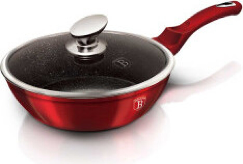 Granittbelagt stekepanne 24 cm, rød metallic