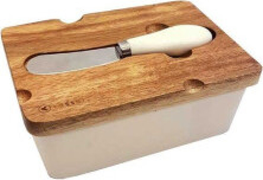 Melkekanne i porselen med kniv