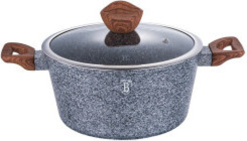 Støpejernsgryte med grå marmorgulv, 24 cm