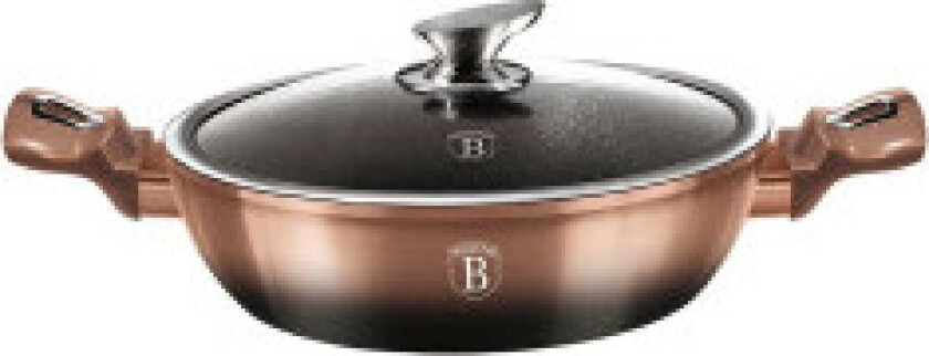 Stekepanne i granitt, 28 cm, i elegant rosa gullfarge.