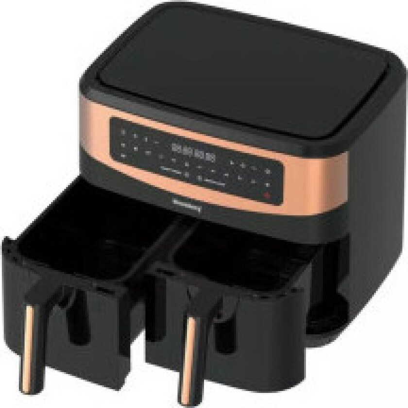 Frityrkoker med lavt fettinnhold med doble kurver, kapasitet 2 x 4,5 liter. Modellnummer KB-7589.