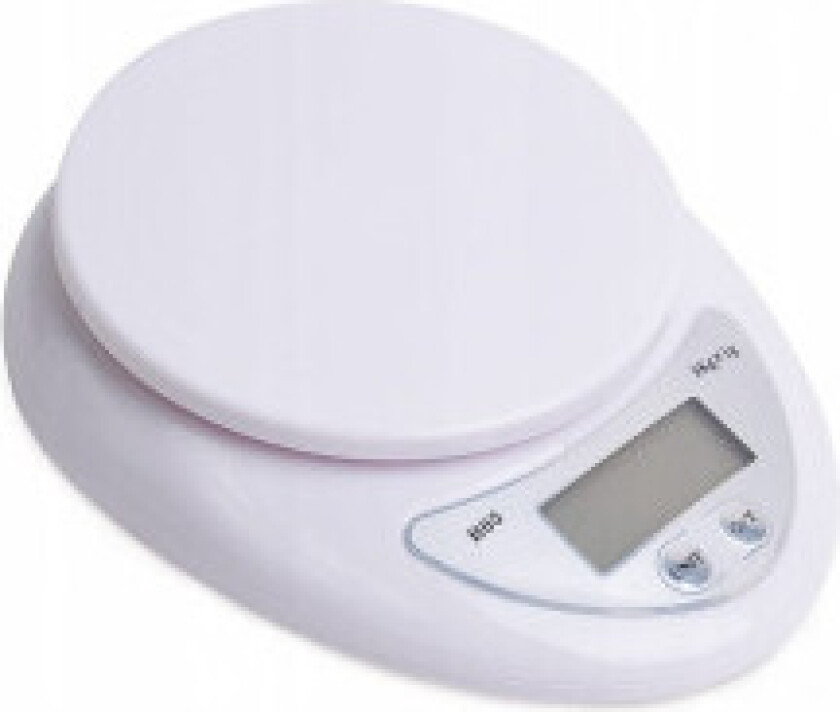 Elektronisk kjøkkenvekt med LCD-display, kapasitet opptil 5 kg. Modell 7101