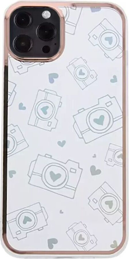 iPhone 13 Pro Hybrid Plast Deksel m. Holografisk Trykk - Kamera Motiv - Gjennomsiktig