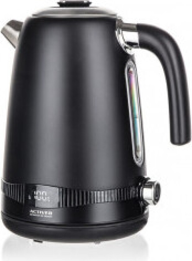 Vannkoker med termostat, 1,7L, svart