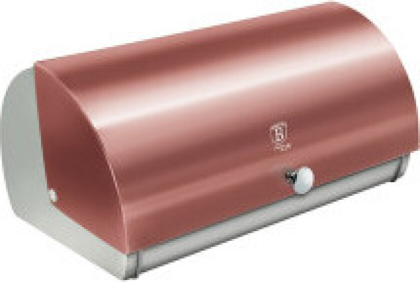 Brødboks i rustfritt stål i rosa gull design.