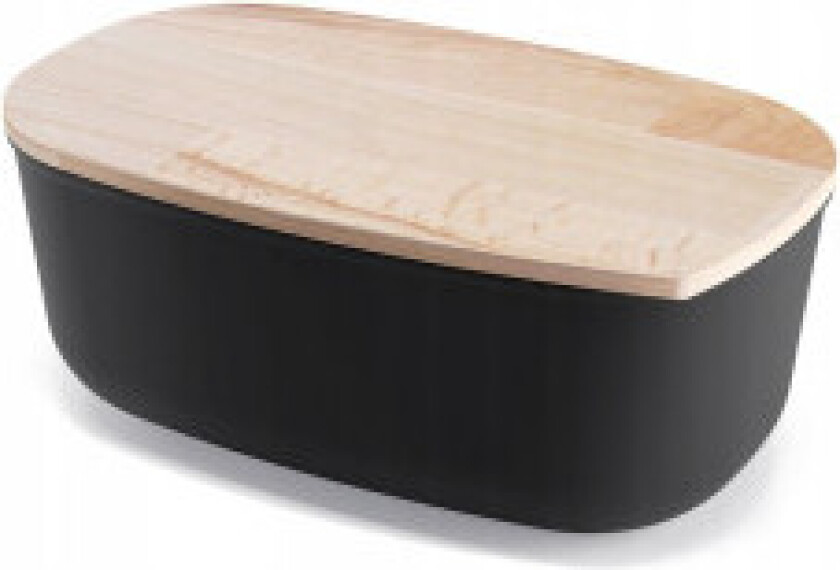 Brødboks med bøkelokk, sort