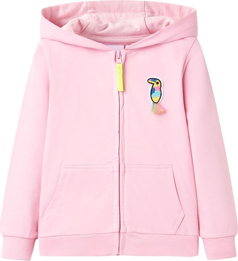 Bilde av Hettegenser for barn med glidelås knallrosa 104