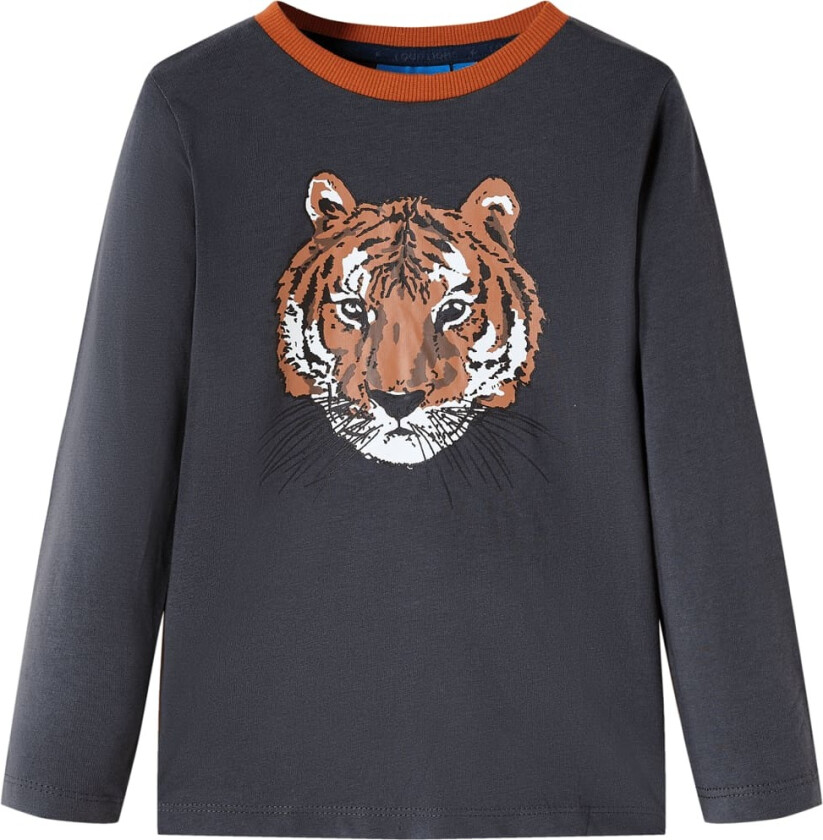 T-skjorte for barn med lange ermer antrasitt 104