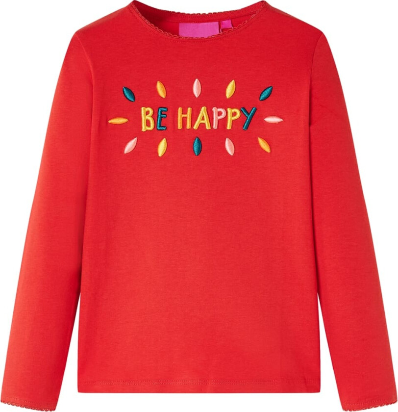 T-skjorte for barn med lange ermer rød 92