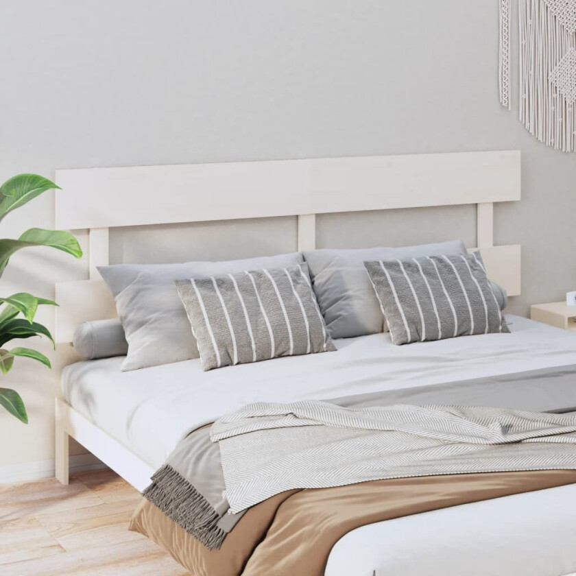 Sengegavl hvit 184x3x81 cm heltre furu