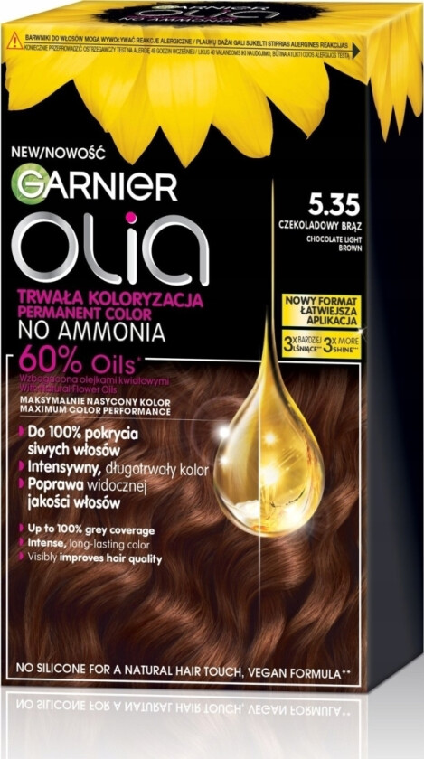 Alkotest Garnier_Olia Farba Do Wosów 5.35 Chocolate Light Brown