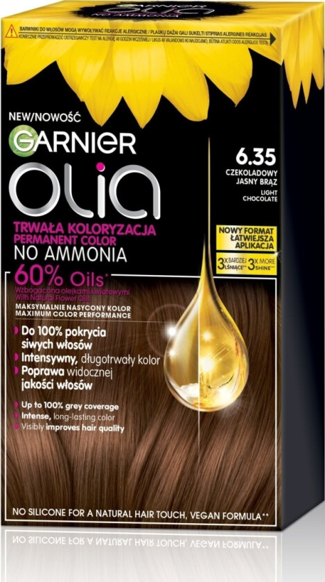 Alkotest Garnier_Olia Farba Do Wosów 6.35 Light Chocolate