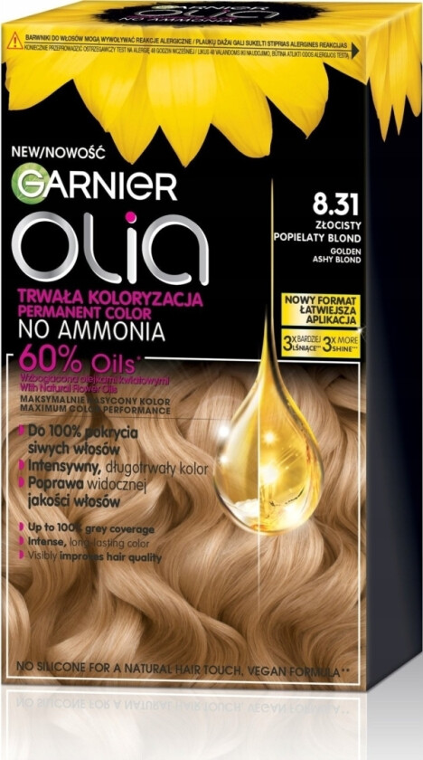 Garnier_Olia Hårfarge 8.31 Golden Ashy Blond