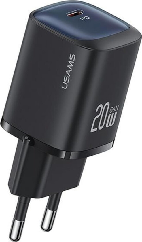 Usams Usams Laderbelastning. Nettverk. Cc248 20W Gan Usb-C Hurtiglading Hc-Serien Svart/Svart Cc248tc01