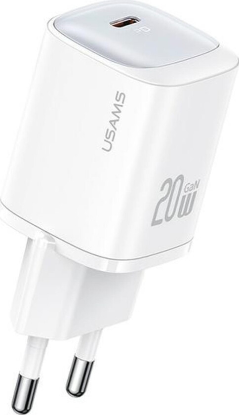 Usams Usams Charger Lod. Nettverk. Cc248 20W Gan Usb-C Hurtiglading Hc-Serien Hvit/Hvit Cc248tc02