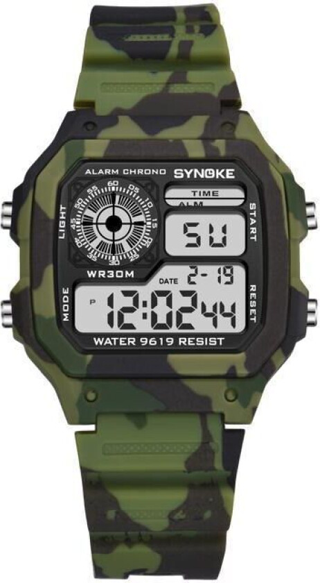 Barneklokke digitalt armbåndsur med LED belysning klokke