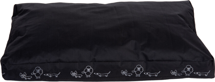 Hundepute White Dogs - Svart L 120 x B 80 x H 8 cm