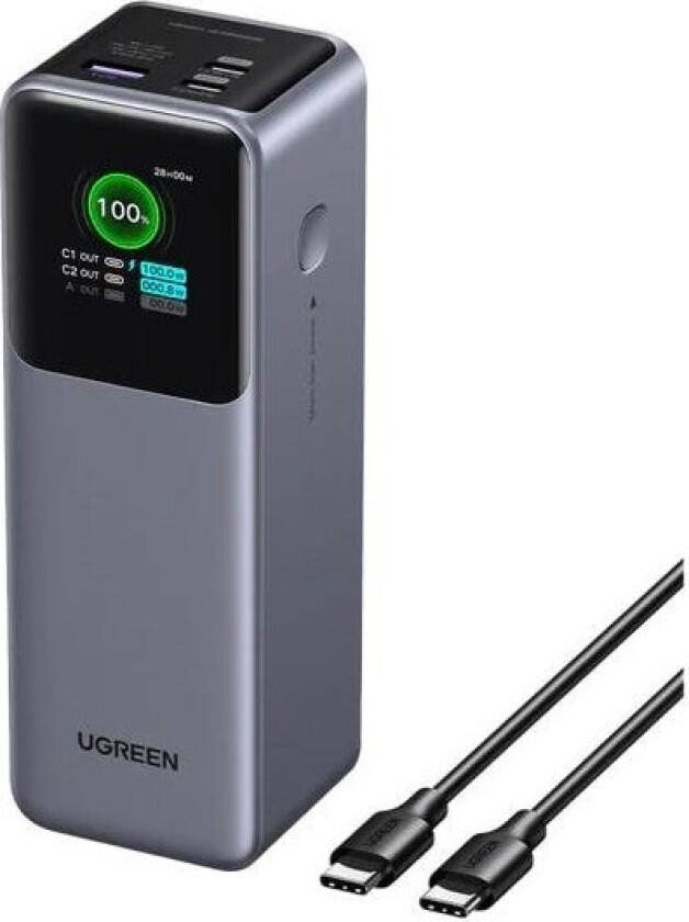200w Fast Charging Power Bank Nødlader - Grey - 25000 mAh