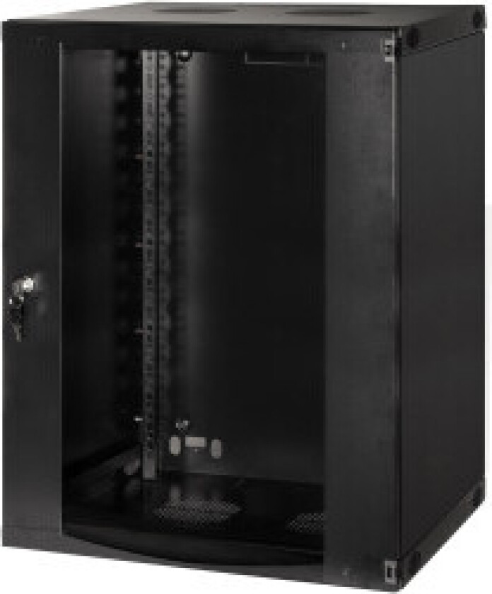 19" Veggskap/serverskap U15 540 x 450 x 725 mm Umontert Sort