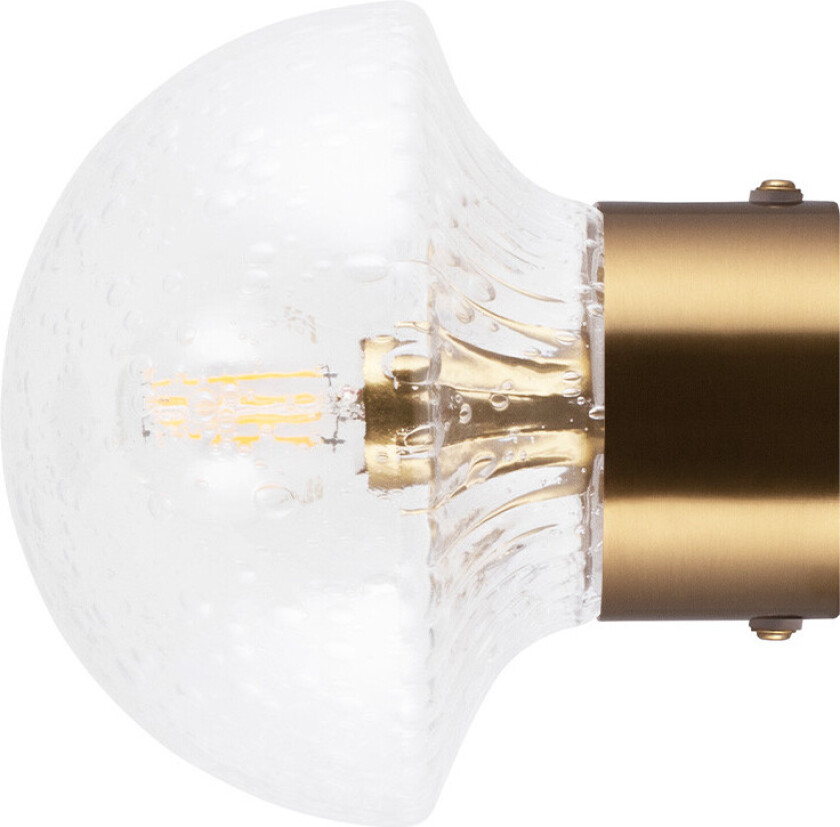 - Fungo 16 Vegglampe/Taklampe IP44 Klar/Børstet Messing