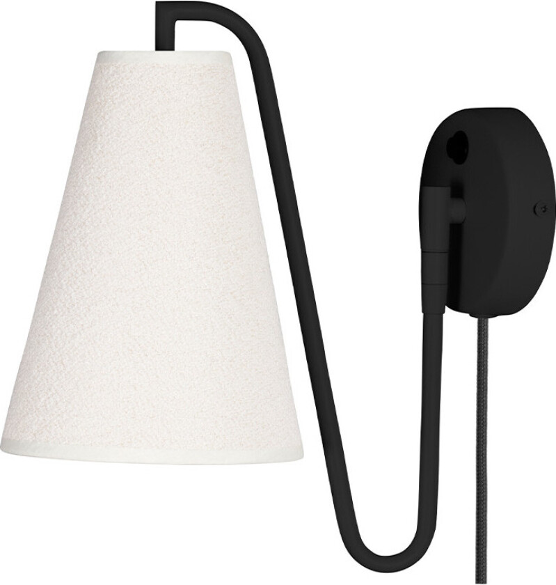 - Lou Vegglampe Bouclé Hvit/Svart