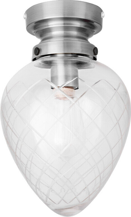 - Juni Taklampe IP44 Antikk Stål/Klar