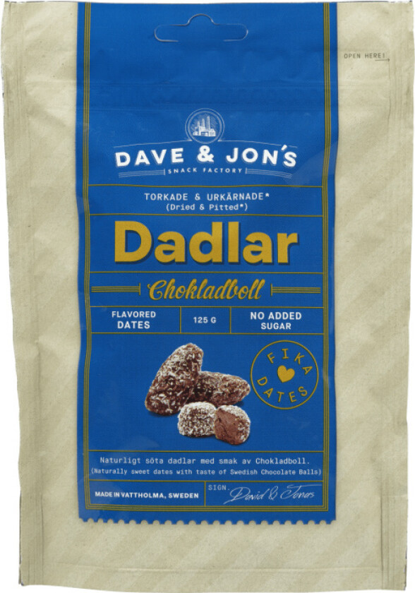 Dave&Jon's Dadler Chokladbolle 125g