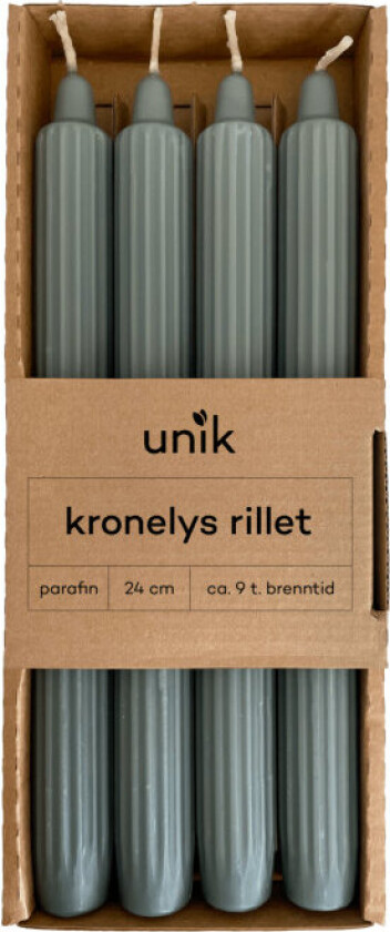 Kronelys Grønn Rillet 4stk