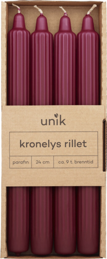 Kronelys Rød Rillet 4stk